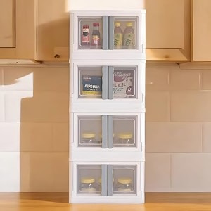 foldable plastic cupboard rack for storage kitchen versatile amp sturdy wardrobe for clothes storage organizer closet for bedroom living room laundry primiam white 3 pieces