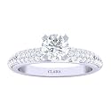 Clara 925 Silver Round Solitaire Ring Gift