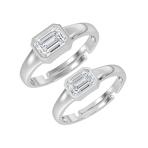 Clara 925 Sterling Silver Adjustable Couple Ring
