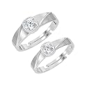 Clara 925 Sterling Silver Adjustable Couple Ring
