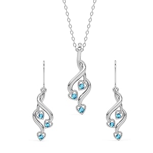 clara 925 sterling silver valentina pendant earring chain for women amp girls
