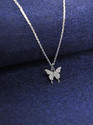 CLARA Fia Butterfly Platinum Cubic Zirconia Sterling Silver Pendant
