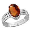 Clara Gomed Hessonite 7.5cts or 8.25ratti Stone Silver Adjustable Ring for Men