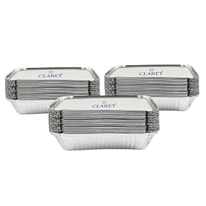 claret aluminium foil container 750 ml  food grade leak-proof amp oven safe  disposable tray for meal packing baking amp storage pack of 75