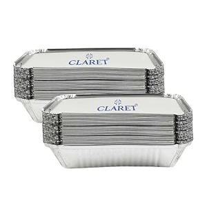 claret aluminium foil container 750 ml  food grade leak-proof amp oven safe  disposable tray for meal packing baking amp storage pack of 50
