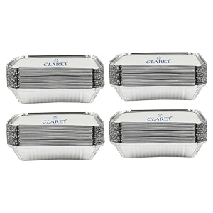 claret aluminium foil container 750 ml  food grade leak-proof amp oven safe  disposable tray for meal packing baking amp storage pack of 100