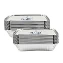 CLARET Aluminium Foil Container 750 ML | Food Grade, Leak-Proof &amp; Oven Safe | Disposable Tray for Meal Packing, Baking &amp; Storage (Pack of 50)