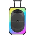 Clarion JM-Kelvin 15 80 Watts RMS, Trolley Speaker with Bluetooth v5.0, LED Display & Wireless Mics, USB, mSD, AUX Input, Mic in, FM Radio and RGB Lighting Effects