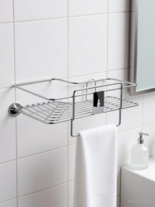 clariplus bathroom corner ss -1 ilver towel holder