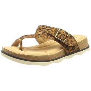 Clarks womens 26166428 Print Flat Sandal