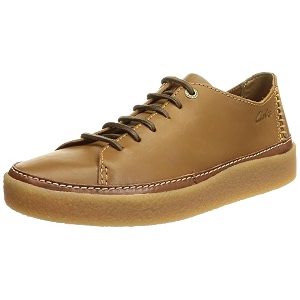 Clarks Mens Oakpark Low Tan Leather Boat