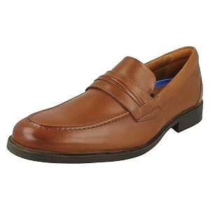 Clarks Mens Whiddon Loafer Black Leather Loafers