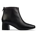 Clarks Women39s Sheer55 Zip Black Leather Boot-6.5