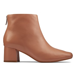 Clarks Womens Sheer55 Zip Praline Leather Ankle