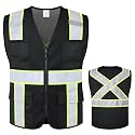 Class 2 Safety Vest with Zipper Front and multiple Pockets, High Visibility Vest, Meets ANSI/ISEA Standards