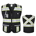 Class 2 Safety Vest with Zipper Front and multiple Pockets, High Visibility Vest, Meets ANSI/ISEA Standards