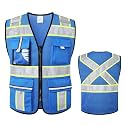 Class 2 Safety Vest with Zipper Front and multiple Pockets, High Visibility Vest, Meets ANSI/ISEA Standards