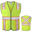 Class 2 Safety Vest with Zipper Front and multiple Pockets, High Visibility Vest, Meets ANSI/ISEA Standards