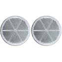 All Star Truck Parts Class A 3" Round Reflector Strong Stick-on - RED/AMBER for Trailers, Trucks, Automobiles, Mail Boxes, Boats, SUV's, RV's, Industrial Applications (2x White)