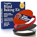 Classic All-in-One Tart Pan 9 Inch Removable Bottom Set with Patented Silicone Crust Shaper & Pie Weight - Quiche Baking Dish & Tart Molds for Baking Fruit Tarts, Pies & Quiches