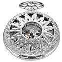 Classic Bronze/Black Mechanical Pocket Watches, Mechanical Vintage Bronze/Black Mechanical Pocket Watches Roman Numerals Black Dial Watches