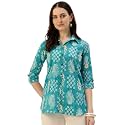 Classic collared cotton shirt with 34 sleeve