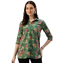 Classic collared cotton shirt with 34 sleeve