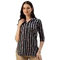 Classic collared cotton shirt with 34 sleeve