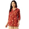Classic collared cotton shirt with 34 sleeve