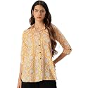 Classic collared cotton shirt with 34 sleeve
