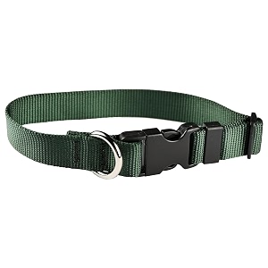 classic dog collar  adjustable pet collars made in the usa  1 inch wide large forest green