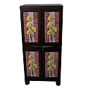 Classic Furniture Liberty 4FT RATTEN Yellow Flower Theme Hanger System Plastic Wardrobe|Closet|Cabinet|Cupboard for Kids &amp;Adults
