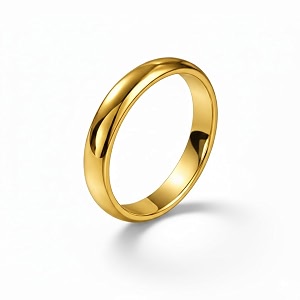 Classic Gold Plated Plain Wedding Band Ring