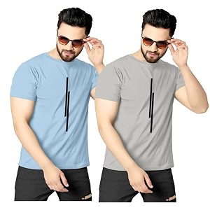 Classic Men Solid Polyester Round Neck Tshirt