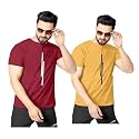 Classic Men Solid Polyester Round Neck Tshirt