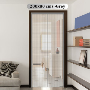 classic mosquito net 200cm x 80cmmagnetic screen door mesh self-closing with full frame self adesive hookloop fibre washable adults mosquito net 80x200-grey-fg frame hung