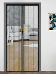 classic mosquito net net for door with magnet self-closing with full frame self adhesive hook polyester washable adults mosquito net