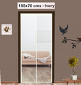 Classic Mosquito Net Net For Door With Magnet Self-Closing with full frame self Adhesive Hook Fibre Washable Adults Mosquito Net (185X70-IVORY FG, Frame Hung)