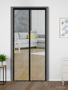 classic mosquito net net for door with magnet self-closing with full frame self adhesive hook polyester washable adults mosquito net