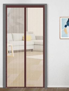 classic mosquito net net for door with magnet self-closing with full frame self adhesive hook polyester washable adults mosquito net