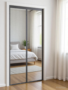 classic mosquito net 200x100for door net with self-closing with full-frame self adhesive hook polyester washable adults mosquito net