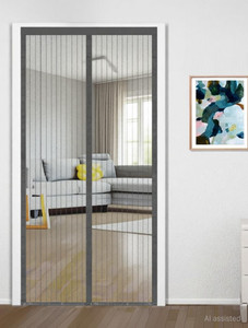 classic mosquito net net for door with magnet self-closing with full frame self adhesive hook polyester washable adults mosquito net