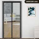 Classic Mosquito Net Net For Door With Magnet Self-Closing with full frame self Adhesive Hook Polyester Washable Adults Mosquito Net (190x100-Black-Poly, Frame Hung)