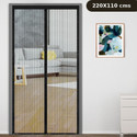 Classic Mosquito Net Net For Door With Magnet Self-Closing with full frame self Adhesive Hook Polyester Washable Adults Mosquito Net (220x110-Black-Poly, Frame Hung)