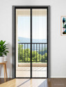 Classic Mosquito Net (190 cm X 90 cm, Black) Magnetic Screen Polyester Door Net with Full Frame Hook&Loop Polyester Washable Adults Mosquito Net