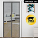 Classic Mosquito Net (190 cm X 100 cm, Grey) Magnetic Screen Polyester Door Net with Full Frame Hook&Loop Polyester Washable Adults Mosquito Net (190x100-Grey-Poly, Frame Hung)