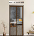 Classic Mosquito Net Net For Door With Magnet Self-Closing with full frame self Adhesive Hook Polyester Washable Adults Mosquito Net (200X120 -Brown, Frame Hung)