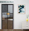 Classic Mosquito Net Net For Door with Magnet Self-Closing with full frame self Adhesive Hook Polyester Washable Adults Mosquito Net (210X105 -Black Poly, Frame Hung)