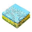 Every-ville Cotton Bandana Handkerchief for Men & Women, 3 Pack