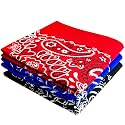Every-ville Cotton Bandana Handkerchief for Men &amp; Women, 3 Pack